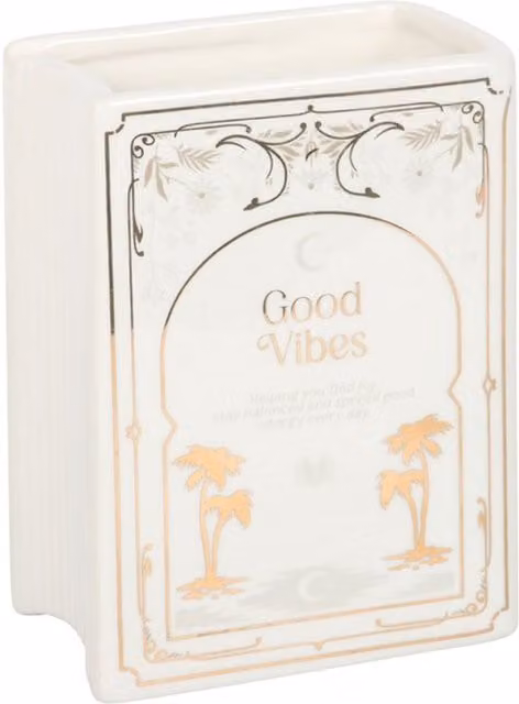 KDMK White Ceramic Book Shaped Tabletop Vase