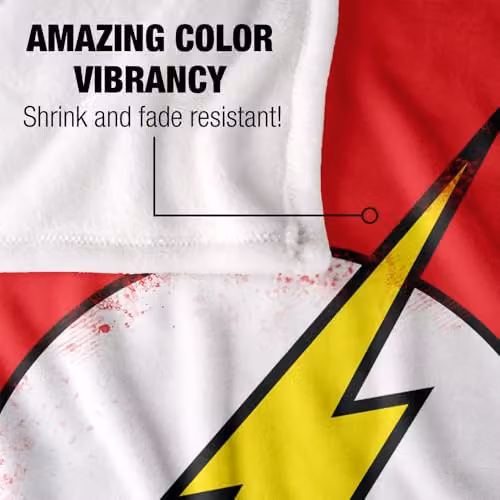 LOGOVISION The Flash Distressed Silky Touch Super Soft Fleece Throw Blanket, Multicolour, W: 91.44 cm x L: 147 cm – 3