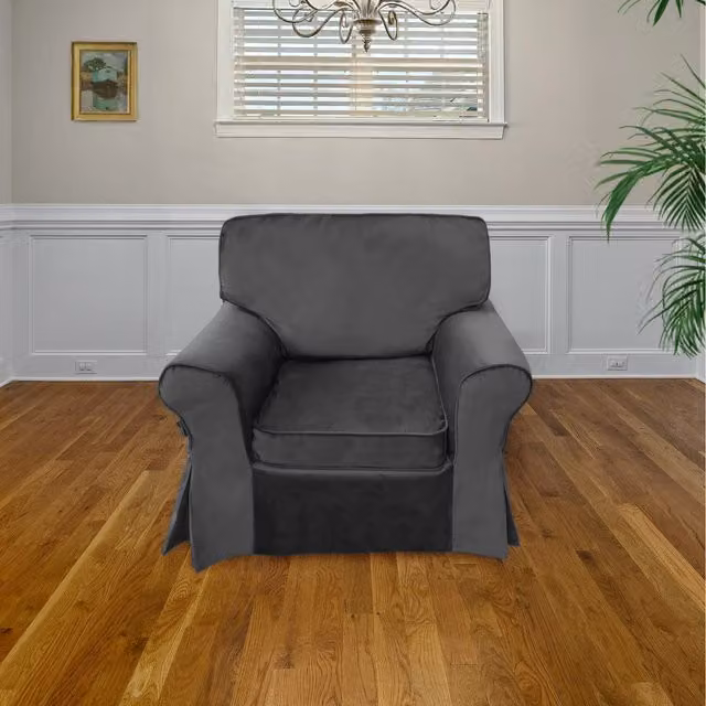 IKEA Ektorp Velvet Sofa Cover in Grey