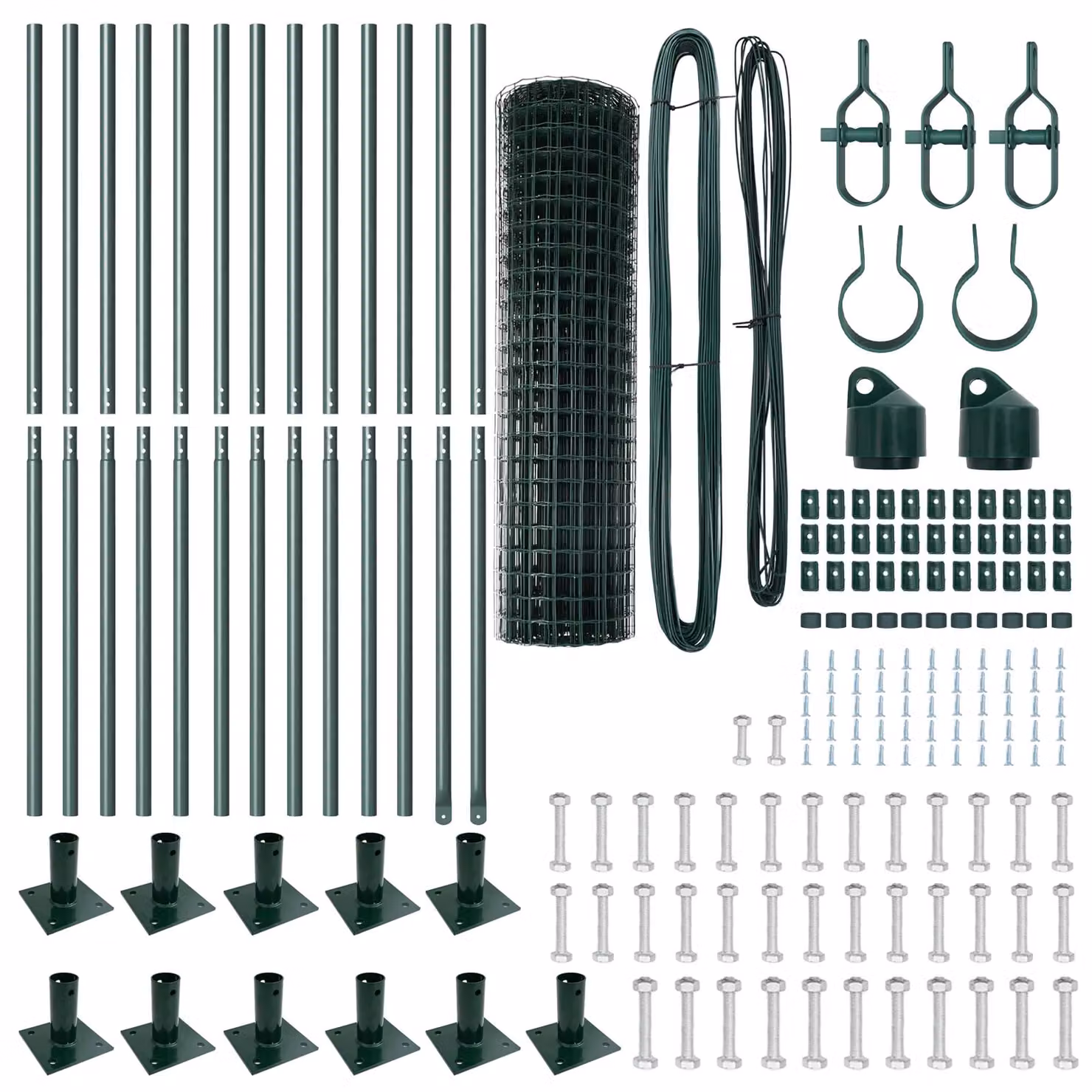 Berkfield Home Euro Fence with 13 Flanged Posts, 1 x 25 m, Galvanised Steel in Silver – 3