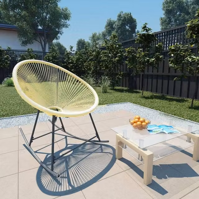 Berkfield Home Outdoor Acapulco Chair in Beige and Brown Poly Rattan with Metal Frame