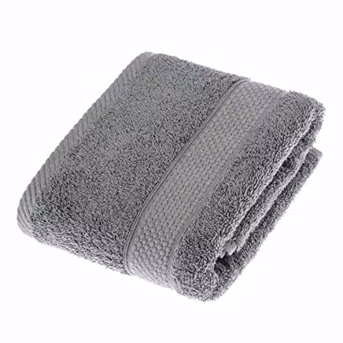 Homescapes Grey Turkish Cotton Hand Towel, 500 GSM, Fluffy and Quick-Drying – 1