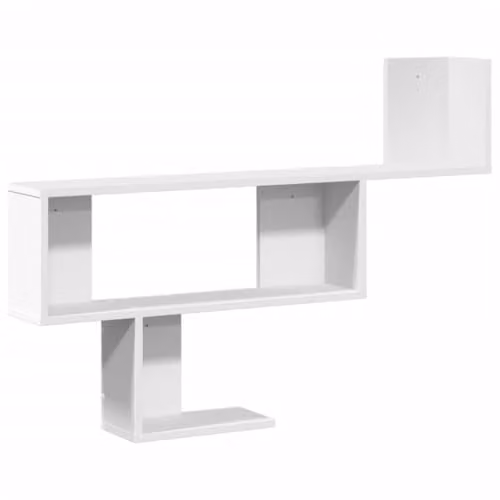 vidaXL Wall Mounted Shelf in White MDF, W: 100 cm, D: 15 cm, H: 70 cm