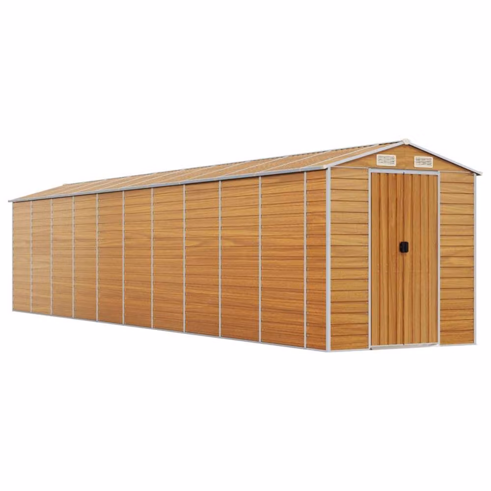 Berkfield Home Garden Shed in Light Brown, Galvanised Steel, W/D/H: 191 x 895 x 198 cm – 2