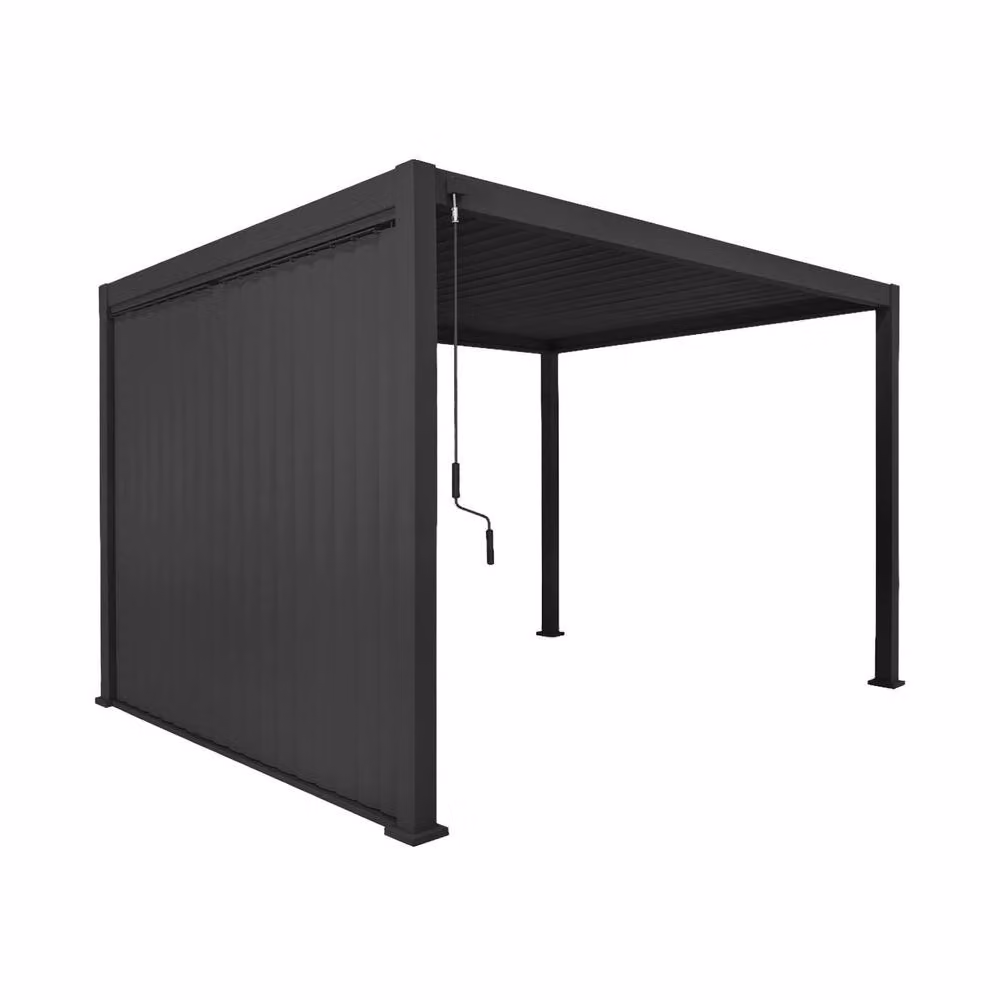 sweeek Louvered Pergola with Adjustable Vertical Louver Panel in Dark Grey, W: 400 cm, D: 300 cm, H: 255 cm – 2