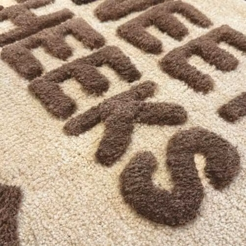 Mooky Mats Sweet Cheeks Scalloped Bath Mat, Non-Slip and Machine Washable, Brown/Cream – 4