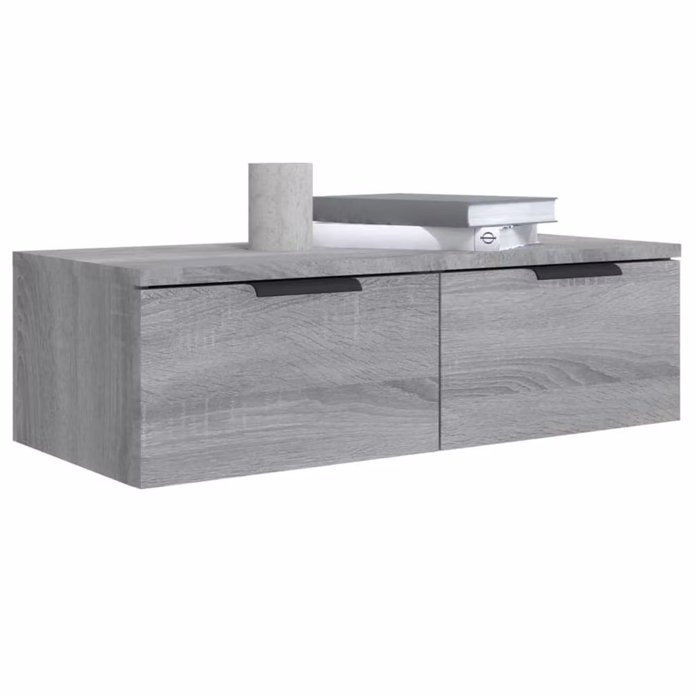 Berkfield Home Wall Mounted Cabinets, 2 Piece Set in Grey Sonoma, W/D/H: 68 x 30 x 20 cm – 3