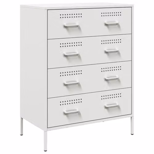vidaXL Industrial Metal Sideboard in White, W/D/H: 68 x 39 x 89 cm – 1