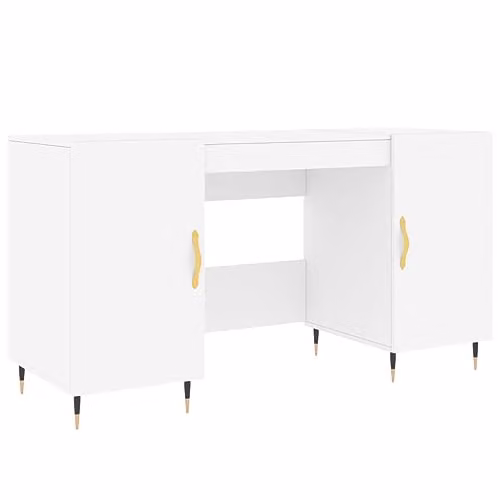 vidaXL Modern White Writing Desk in Engineered Wood W/D/H: 140 x 50 x 75 cm – 1