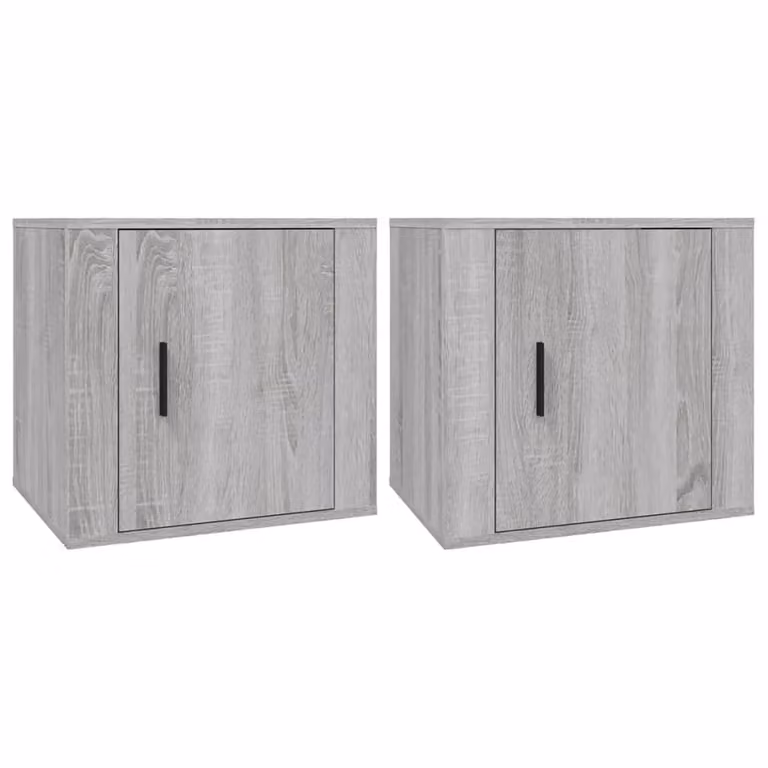 Berkfield Home Set of 2 Grey Sonoma Bedside Cabinets, W: 50 cm, D: 39 cm, H: 47 cm