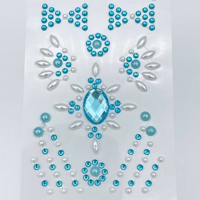 Syntego Light Blue Teardrop Resin Gems and Pearls