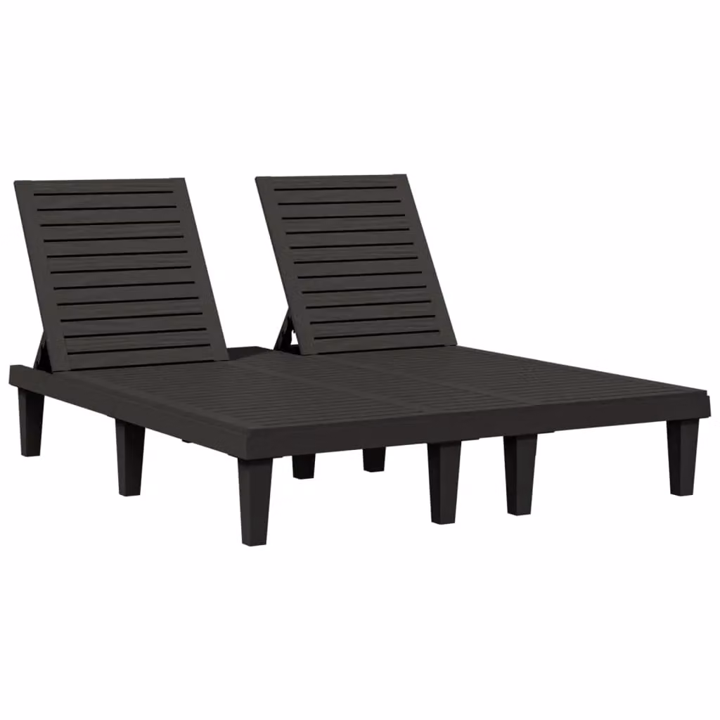 Berkfield Home Double Sun Lounger in Black, W/D/H: 155 x 138 x 83 cm – 2