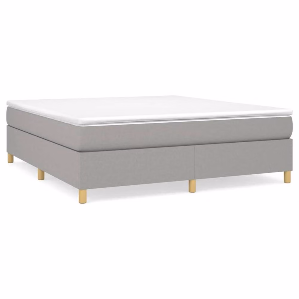 Berkfield Home Super King Box Spring Bed Frame in Grey Fabric, W/D/H: 180 x 200 cm – 2