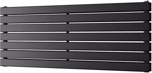 UK Radiators Typhoon Axis Black Horizontal Designer Double Panel Steel Radiator W: 120 cm, H: 47.6 cm – 1