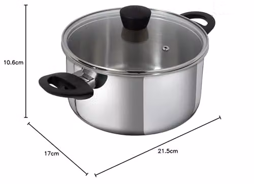 Kuhn Rikon Classic Induction Stainless Steel Casserole Pot with Glass Lid, Silver, 3 l – 4