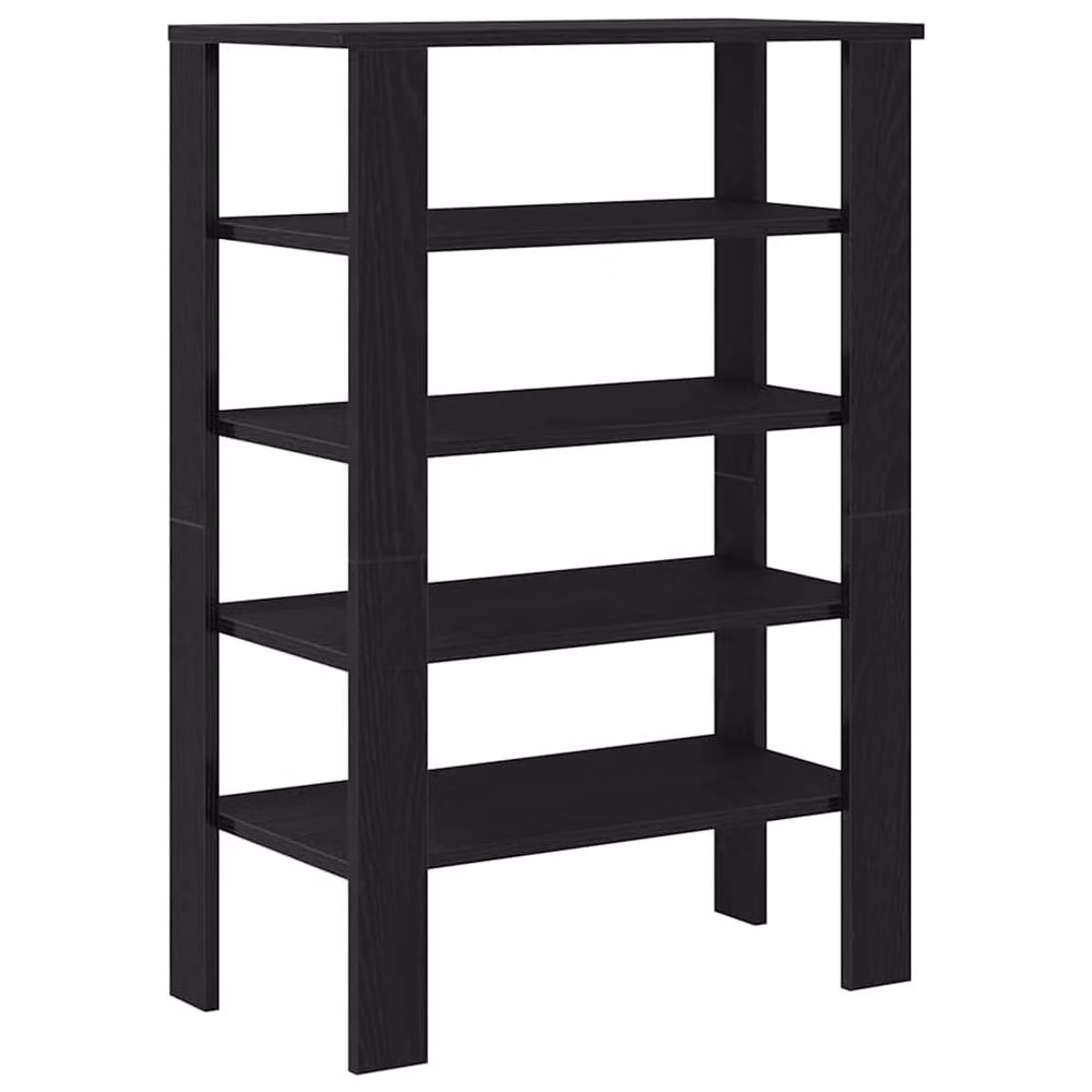 Berkfield Home Modern Black Shoe Rack in Matt Engineered Wood W: 61 cm, D: 32 cm, H: 87.5 cm – 5