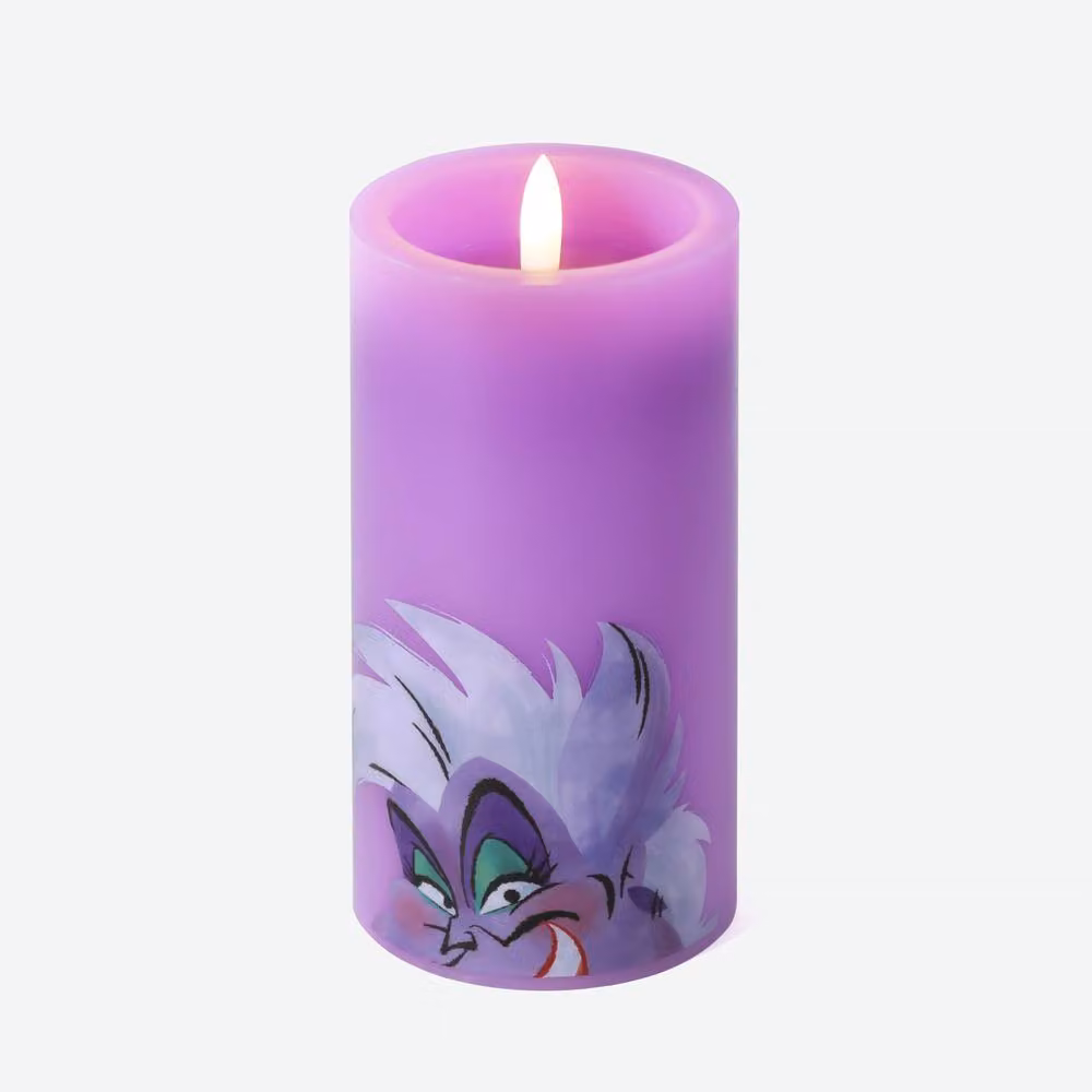 Disney Ursula Inspired Purple LED Pillar Candle with Flicker Effect – 2