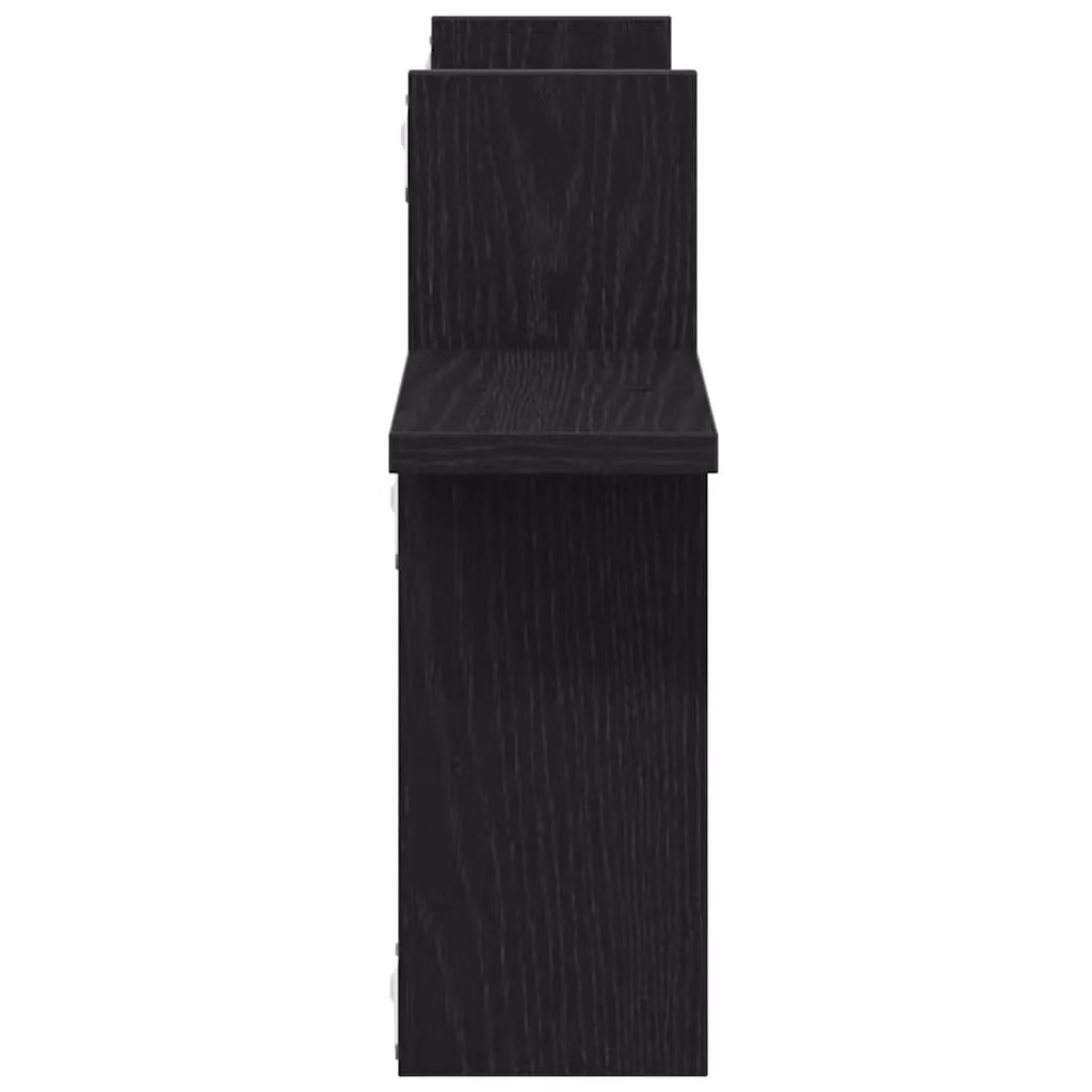 Berkfield Home Black Oak Wall Shelves, 2 Piece Set, W/D/H: 38 x 12 x 38 cm – 3