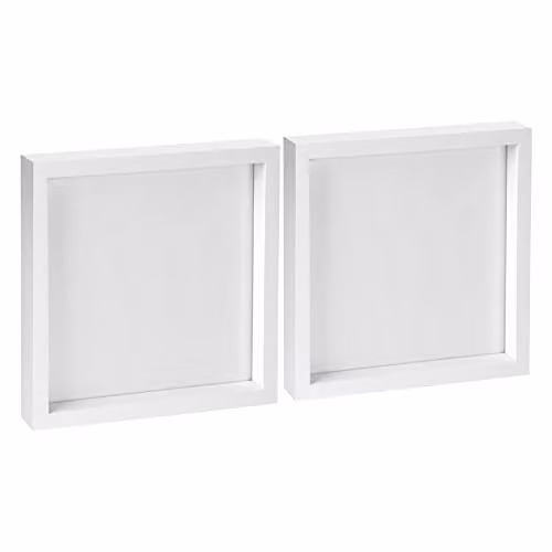 Nicola Spring White Square 3D Box Photo Frames, Pack of 2