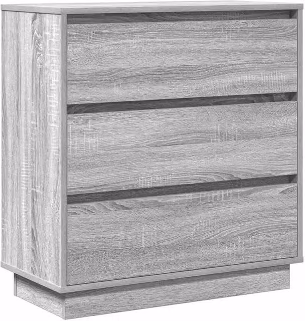 Berkfield Home Modern Grey Sonoma Bedside Cabinet with Integrated LED Lighting, W/D/H: 71 x 34.5 x 75 cm
