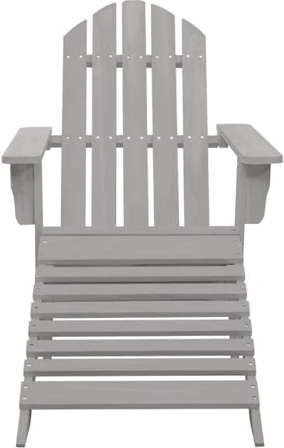Berkfield Home Garden Chair with Ottoman in Wood Grey