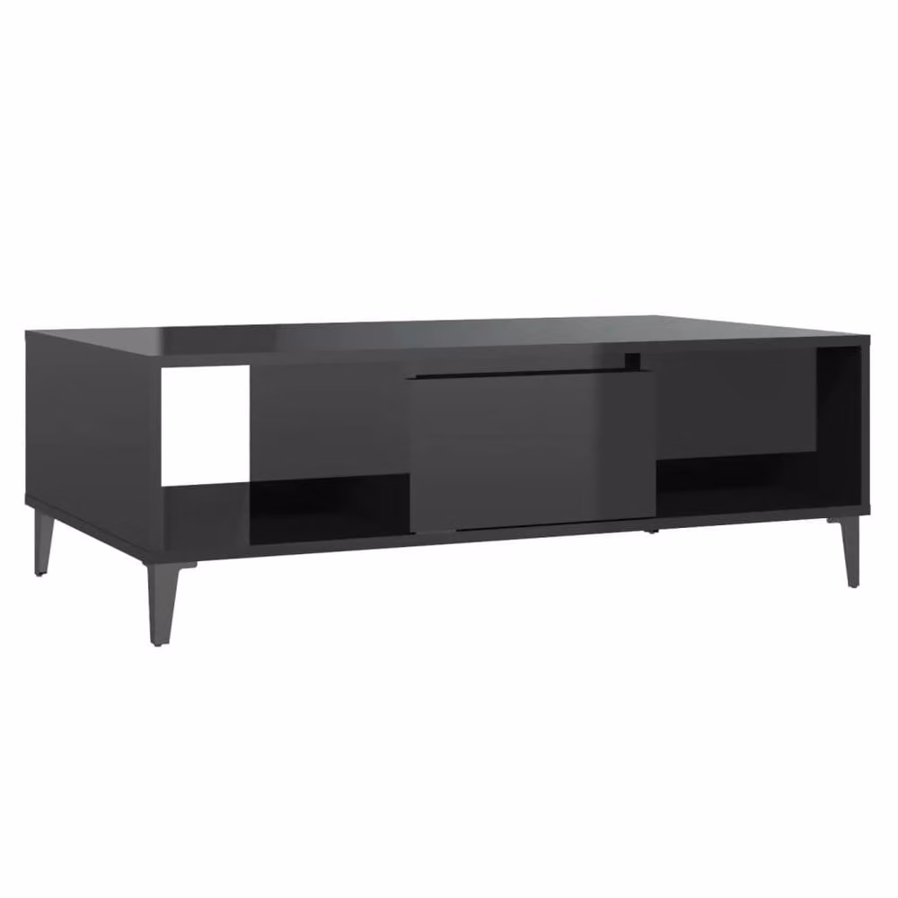 Berkfield Home Decorative Coffee Table in High Gloss Black, W: 103.5 cm, D: 60 cm, H: 35 cm