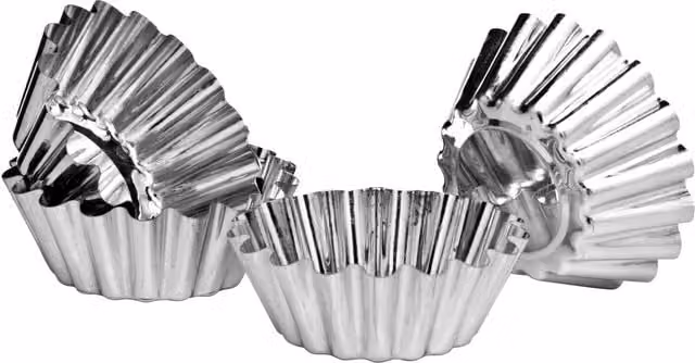 Orsina Diva Set of Four Round Tinplate Cake Moulds in Silver