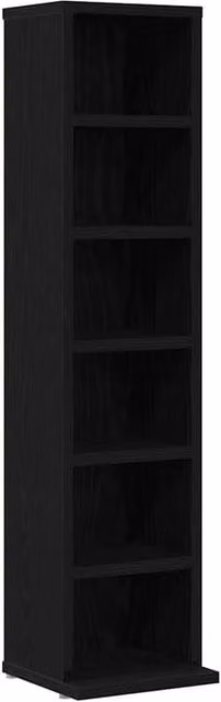 Berkfield Home Black Oak CD Cabinet, W/D/H: 21 x 20 x 88 cm