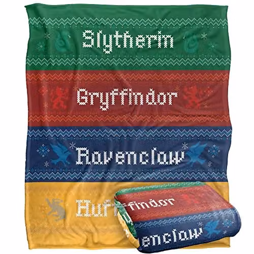 LOGOVISION Norwegian Ethnic White and Multicolour Fleece Blanket, W/D/H: 152 x 127 x 1 cm – 1