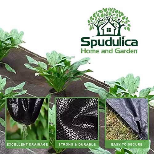 Spudulica Black Woven Landscape Fabric Weed Control Membrane, W: 1 m, L: 50 m – 7