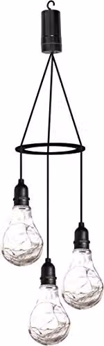 Luxform Apollo Battery Powered 3 Drop LED Pendant Light, Multicolour Transparent with Timer