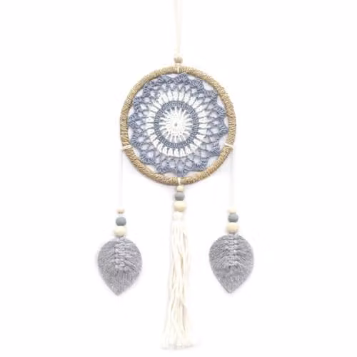 KDMD Elemental Spirits Ethnic Dream Catcher in Medium Grey – 1