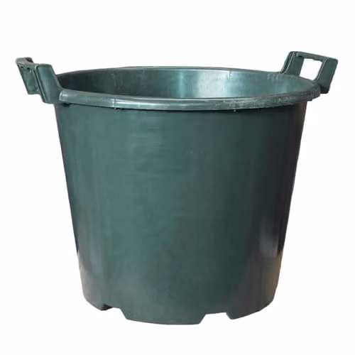 YouGarden Set of 6 Green Heavy Duty 30L Plastic Plant Pots, 40cm Diameter
