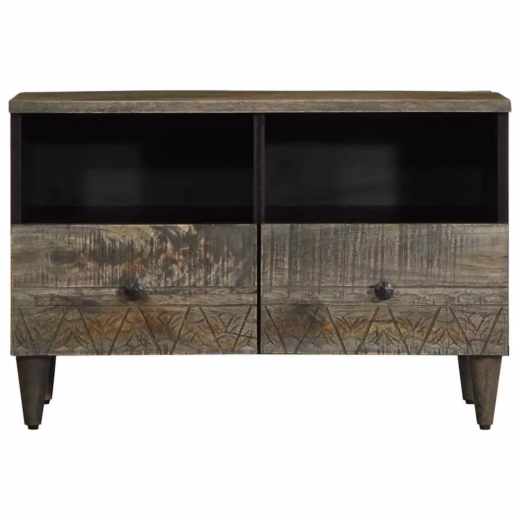 Berkfield Home Light Grey Mango Wood TV Cabinet W/D/H: 70 x 33.5 x 46 cm – 2