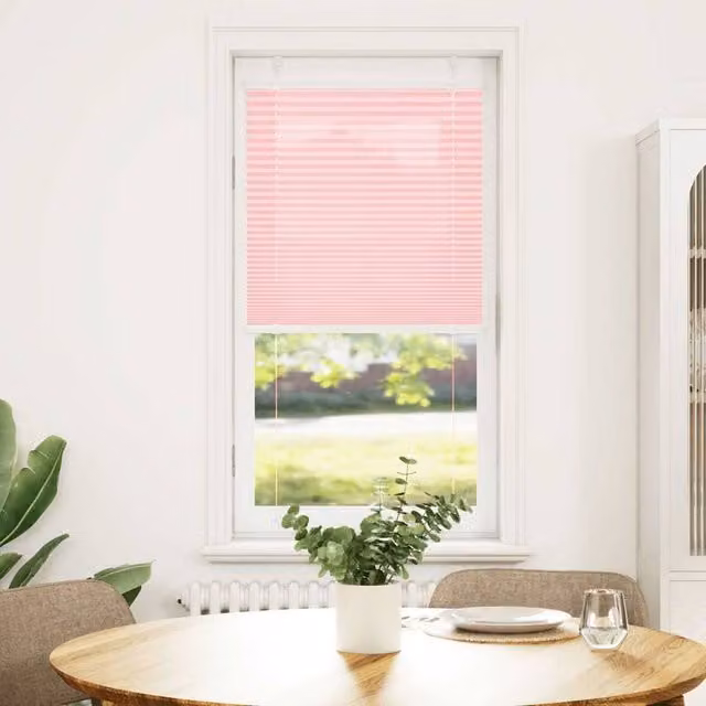 Berkfield Home Single Pleat Polyester Blind in Pink, W: 64.4 cm, H: 100 cm