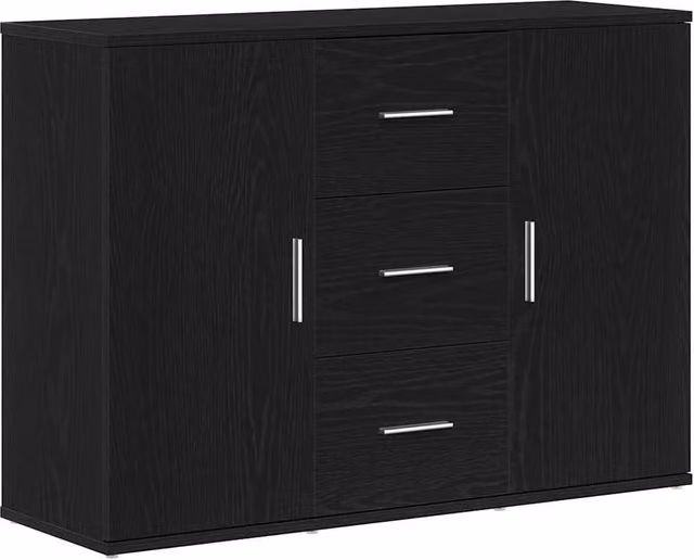Berkfield Home Black Oak Sideboard, W/D/H: 91 x 29.5 x 65 cm – 1
