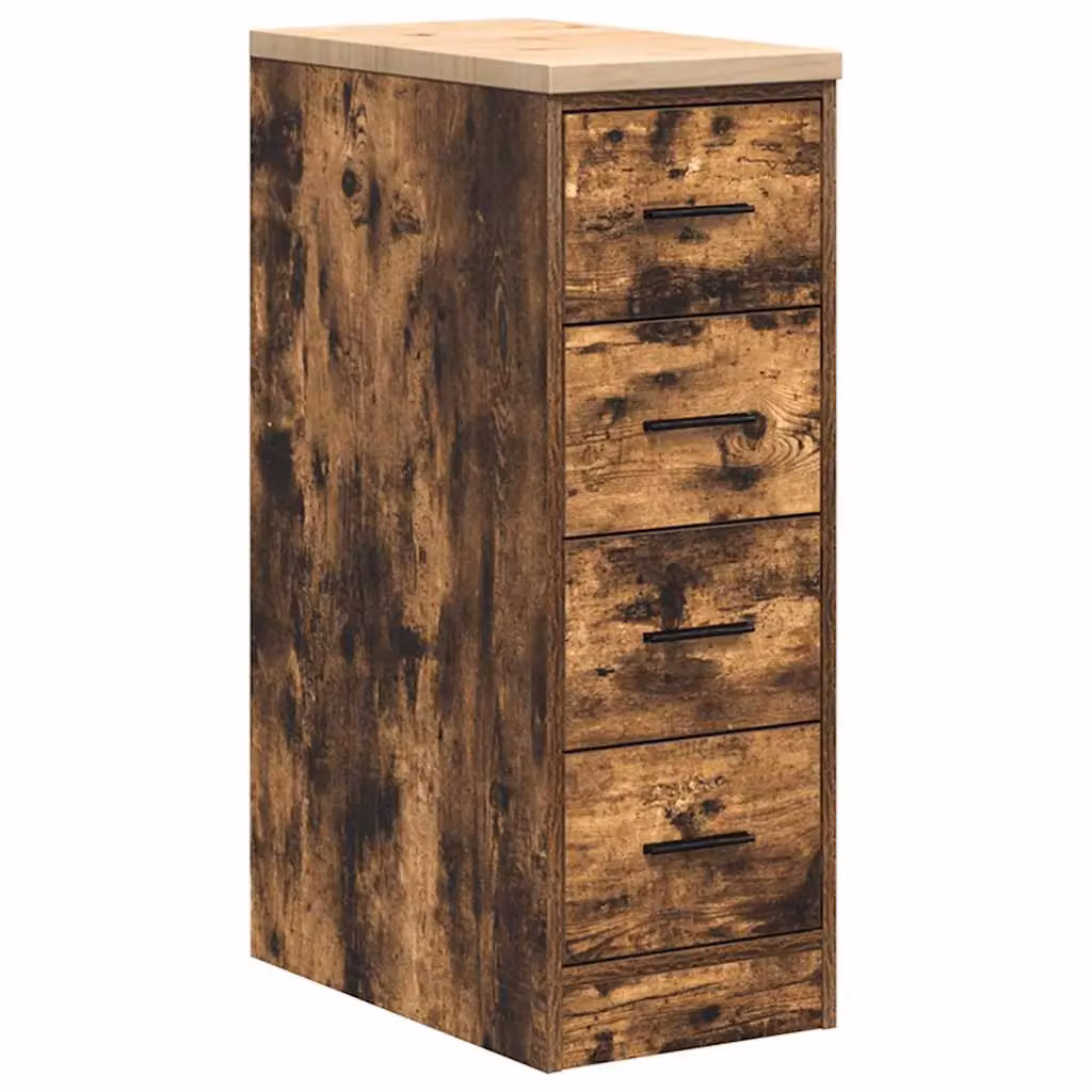 Berkfield Home Garage Storage Cabinet in Smoked Oak Brown, Solid Wood Pine, W/D/H: 30 x 51 x 85 cm – 2