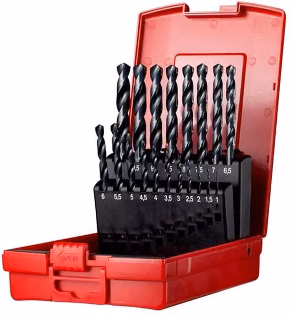 Dormer HSS Twist Drill Bit Set, 19 Pack, Black, Stainless Steel