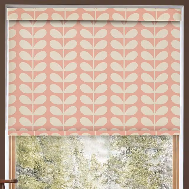 Orla Kiely Solid Stem Made to Measure Pink Blackout Roller Blind