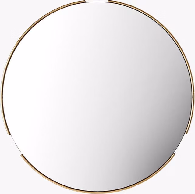 Perch & Parrow Wenlock Round Minimalist Gold Metal and Glass Mirror