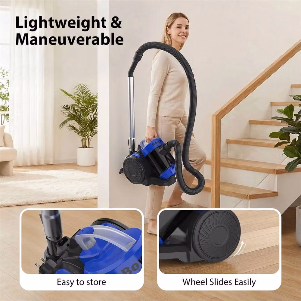Nordara Bagless Compact Cylinder Vacuum Cleaner, 3000W, 1.5L, Black – 4