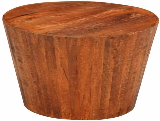 Berkfield Home Round Mango Wood Coffee Table in Brown, Diameter: 52 cm, Height: 30 cm