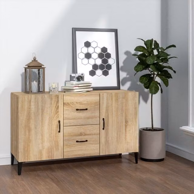 Berkfield Home Sonoma Oak Sideboard in Brown, W/D/H: 100 x 36 x 60 cm – 1