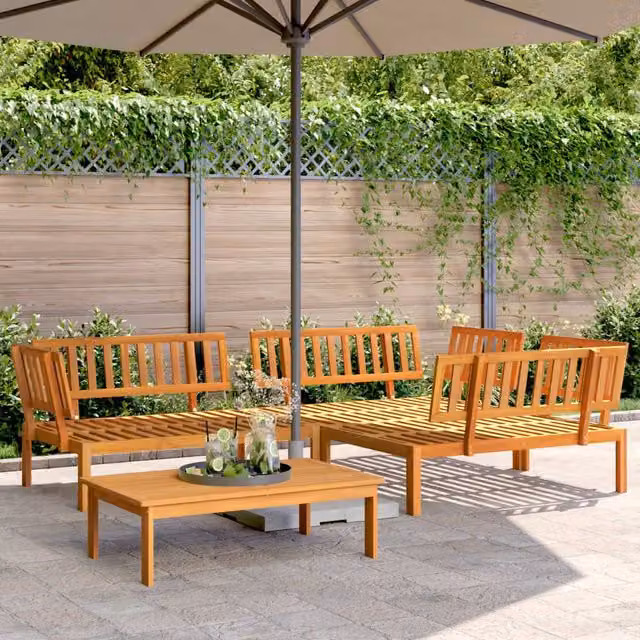 Berkfield Home 4 Piece Garden Pallet Sofa Set in Brown Solid Acacia Wood
