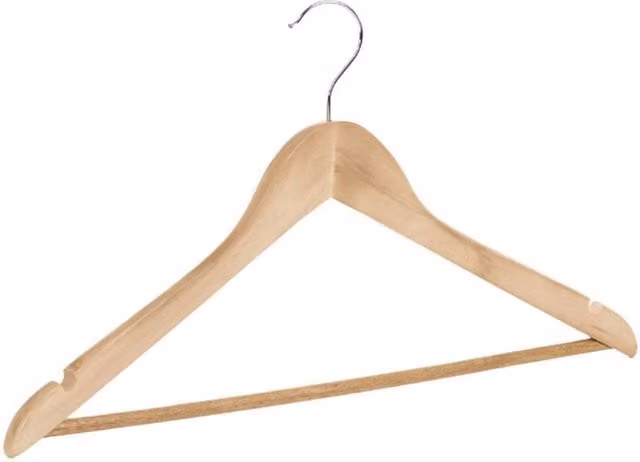 Orwell Brown Wooden Wishbone Hanger with Trouser Bar and Notches