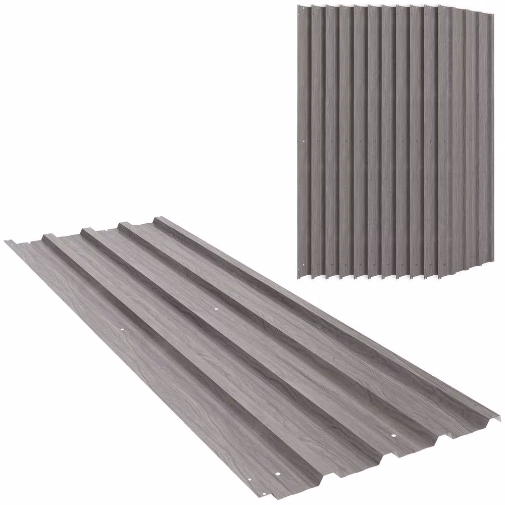 STILVORA Set of 12 Grey Steel Enamel Roof Sheet Panels – 5