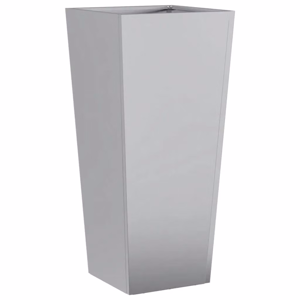 Berkfield Home Galvanised Steel Garden Planter Tub in Grey, W/D/H: 35 x 35 x 75 cm – 2