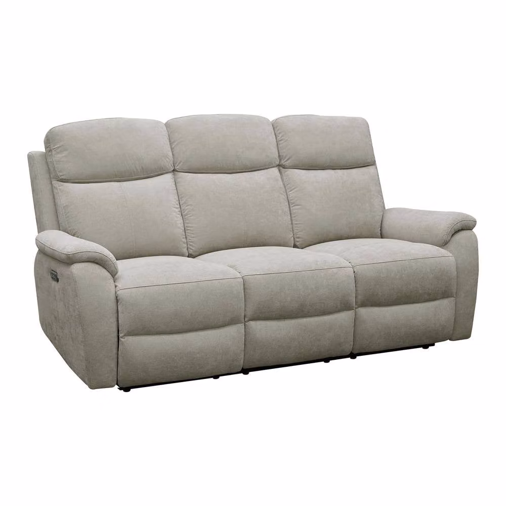 Aspire Richmond 3 Seater Power Recliner Sofa in Grey Chenille Fabric with USB Charging and Solid Wood Frame – 2