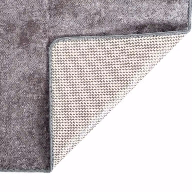 Berkfield Home Washable Grey Anti Slip Round Rug W: 150 cm, D: 150 cm