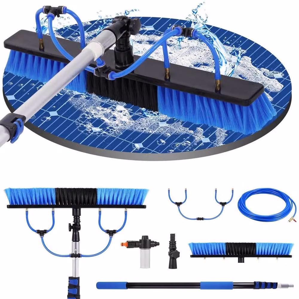 EONLION 16ft Water Fed Telescopic Window Cleaning Pole with Blue Microfibre Brush, Length: 100 cm – 5